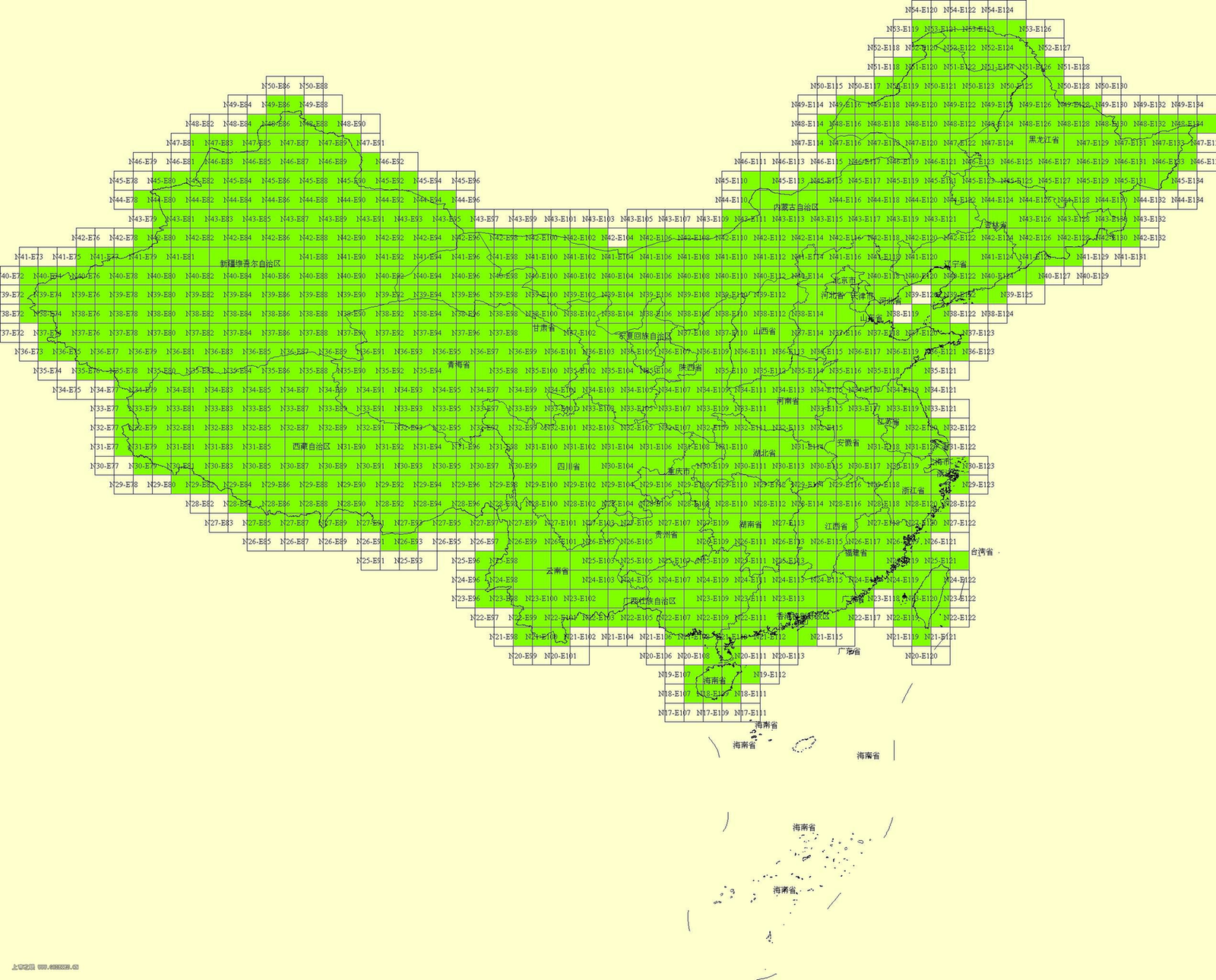 NASA-DEM-图幅参考